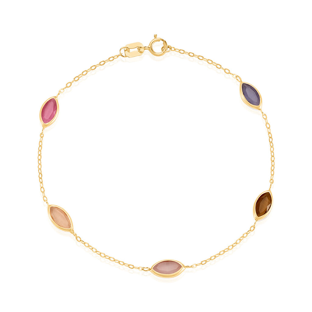 ANNY Damen Armband Gold 375 (9 Karat) Aventurin Ros&eacute; 0,880 ct