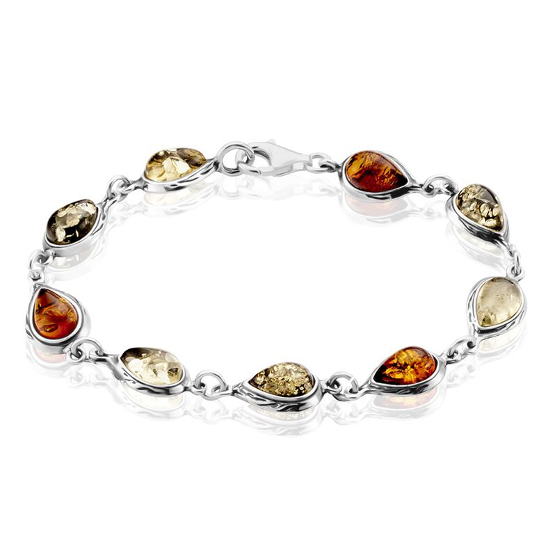 Bracelet Argent Blanc Fallone Ambres - Spannringe Damen | OROVIVO