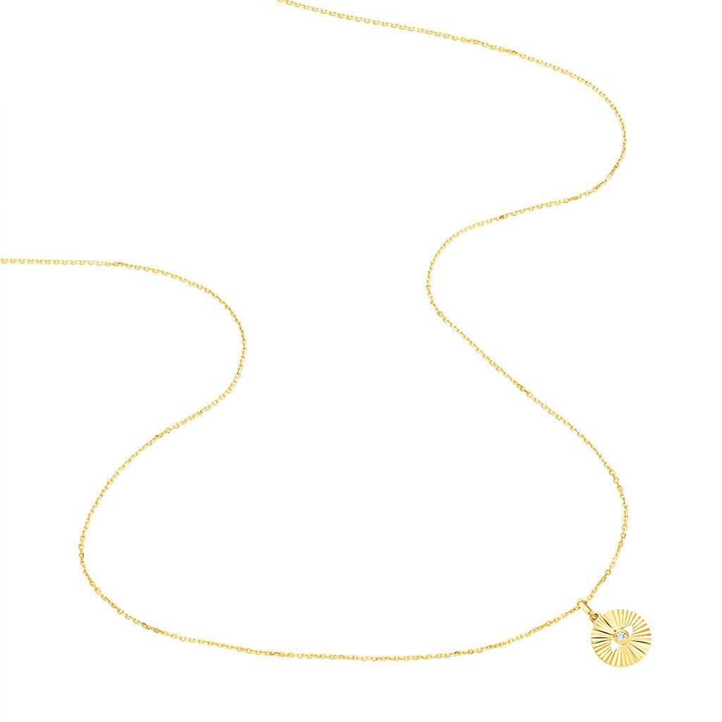 Damen Halskette Gold 375 Diamant 0,015ct - Ketten mit Anhänger Damen | OROVIVO