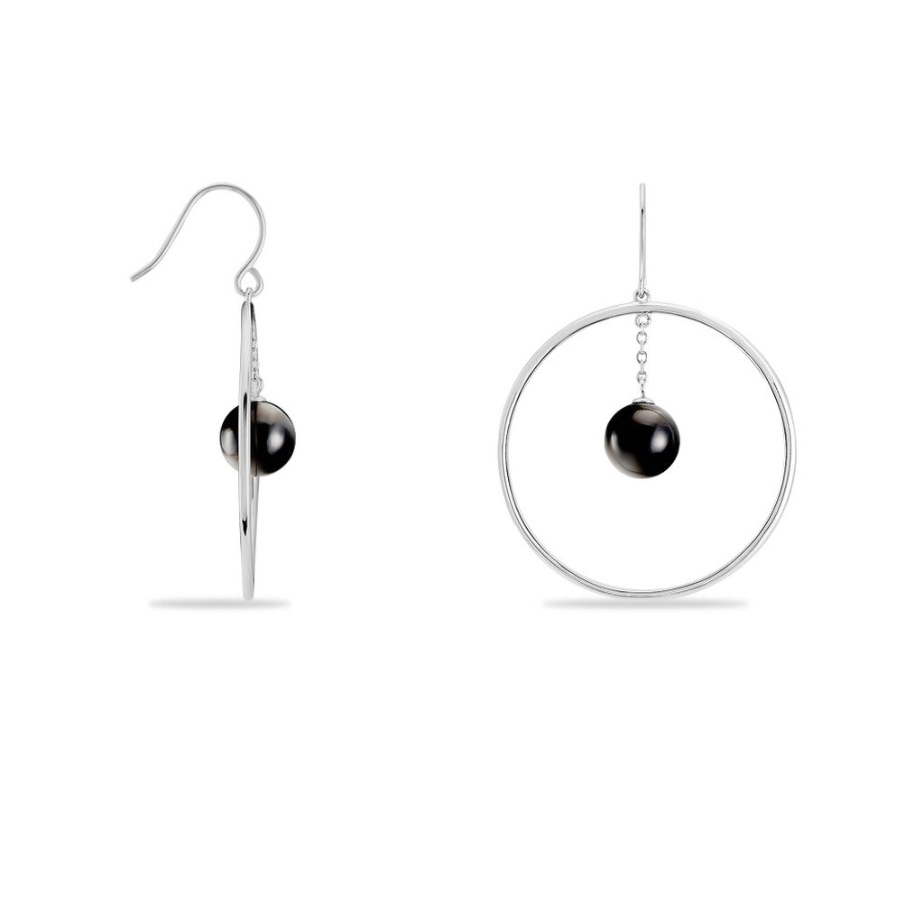 Boucles D'oreilles Pendantes Camyae Argent Blanc Céramique - Spannringe Damen | OROVIVO