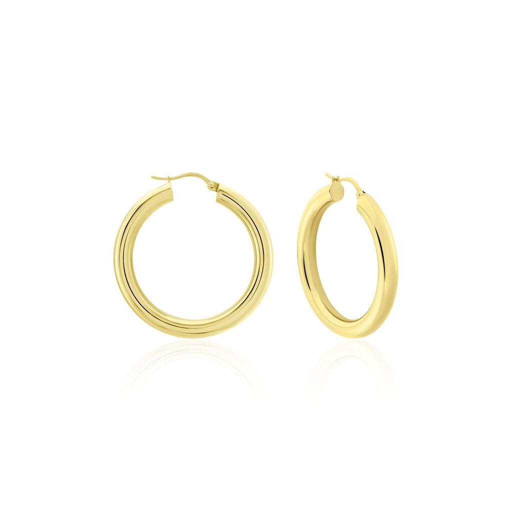 MARIANA 1 Damen Creolen Edelstahl vergoldet B 5 mm, Creolen ohne Stein