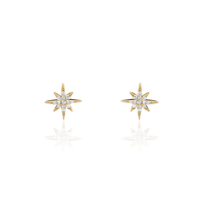 Boucles D'oreilles Puces Shanys Plaque Or Jaune Oxyde De Zirconium - Spannringe Damen | OROVIVO