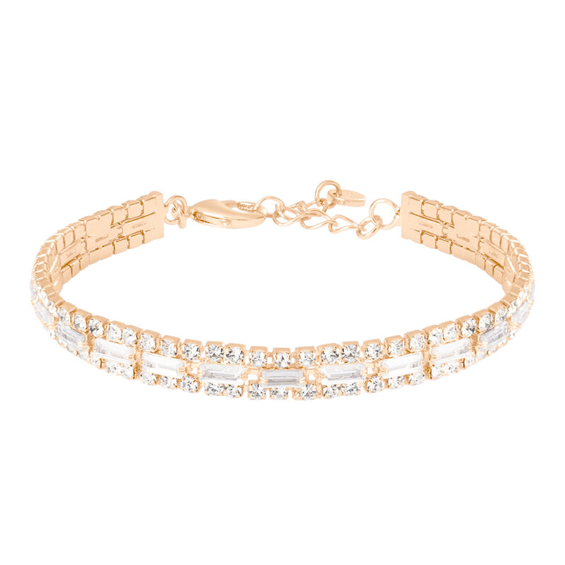 Bracciale Tennis Romantic Shine Metallo Rosa Cristallo - Spannringe Damen | OROVIVO