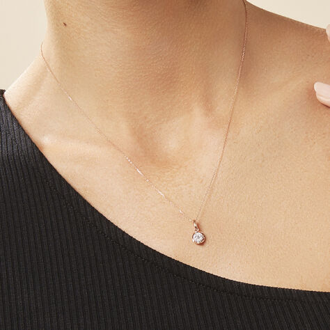 Damen Halskette Roségold 750 Diamanten 0,18ct Shine - Halsketten Damen | OROVIVO