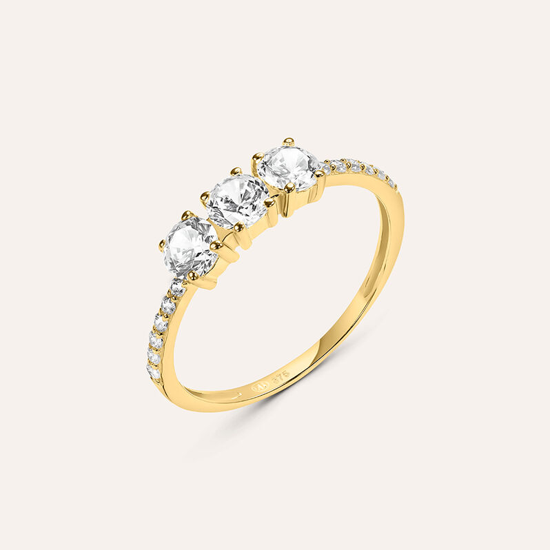 Anello Trilogy Claire Oro Giallo Cubic Zirconia - Spannringe Damen | OROVIVO