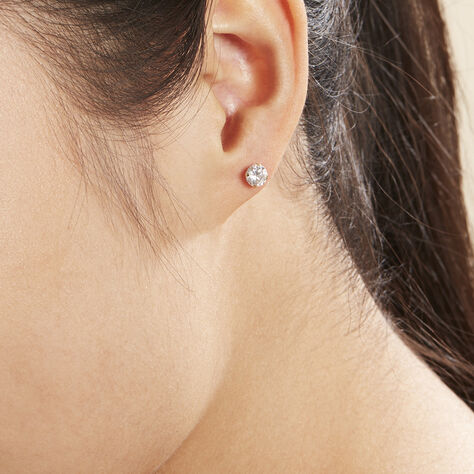 Damen Ohrstecker Gold 375 Zirkonia 4mm - Ohrstecker Damen | OROVIVO