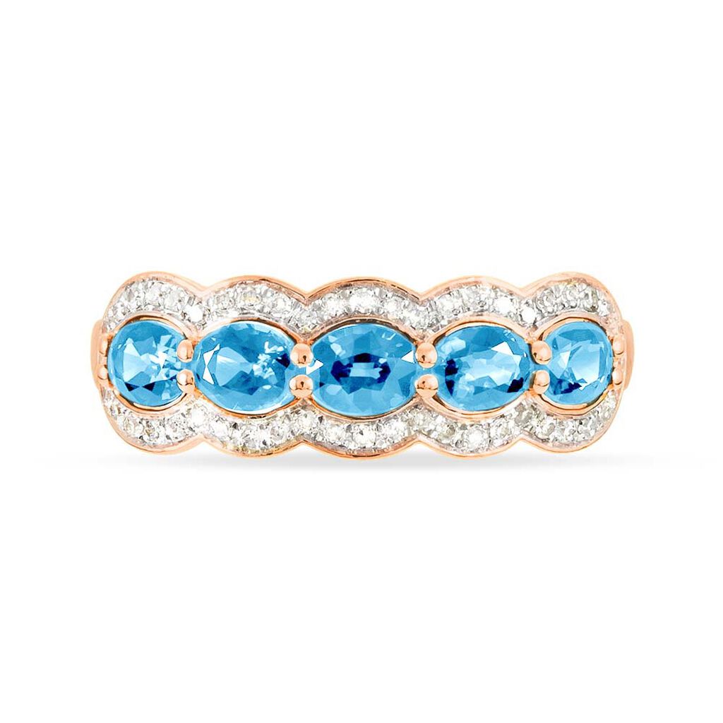 Bague Margaux Or Rose Topaze Et Diamant - Spannringe Damen | OROVIVO