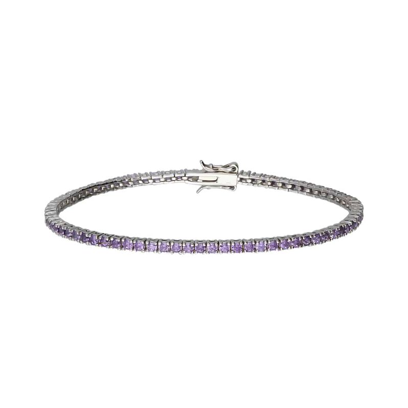 Bracciale tennis in argento con zirconi viola - Spannringe Damen | OROVIVO