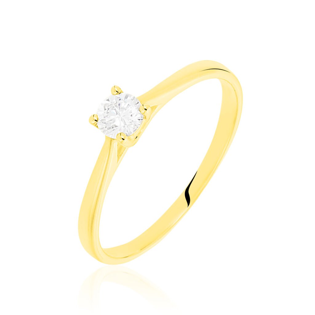 Bague Solitaire Victoria Or Jaune Diamant - Spannringe Damen | OROVIVO