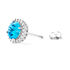 CAMILLA Damen Ohrstecker Silber 925 Zirkonia Blau 3,73 ct Kreis
