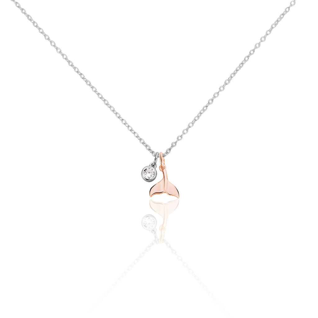 Damen Collier Silber Bicolor 925 Zirkonia Wal - Halsketten Damen | OROVIVO
