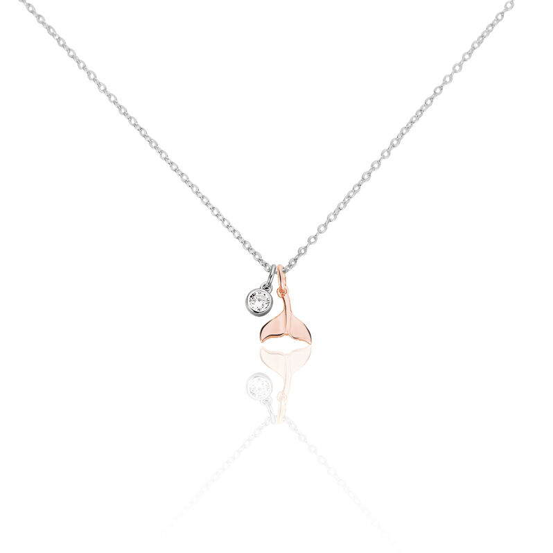 Damen Collier Silber Bicolor 925 Zirkonia Wal - Halsketten Damen | OROVIVO