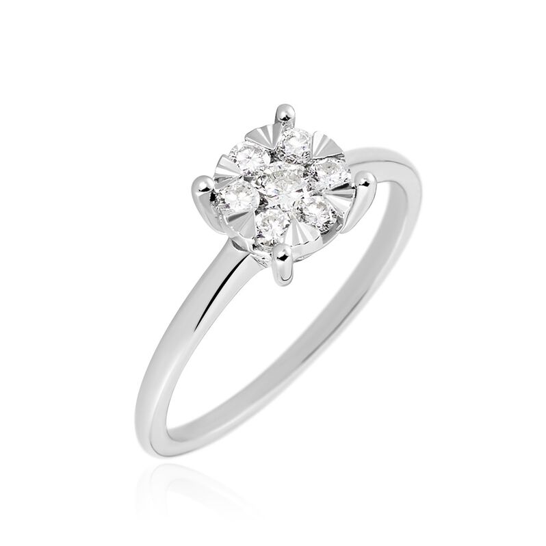 PETALI Damen Ring Wei&szlig;gold 750 (18 Karat) Diamant Wei&szlig; 0,16 ct - Verlobungsringe Damen | OROVIVO