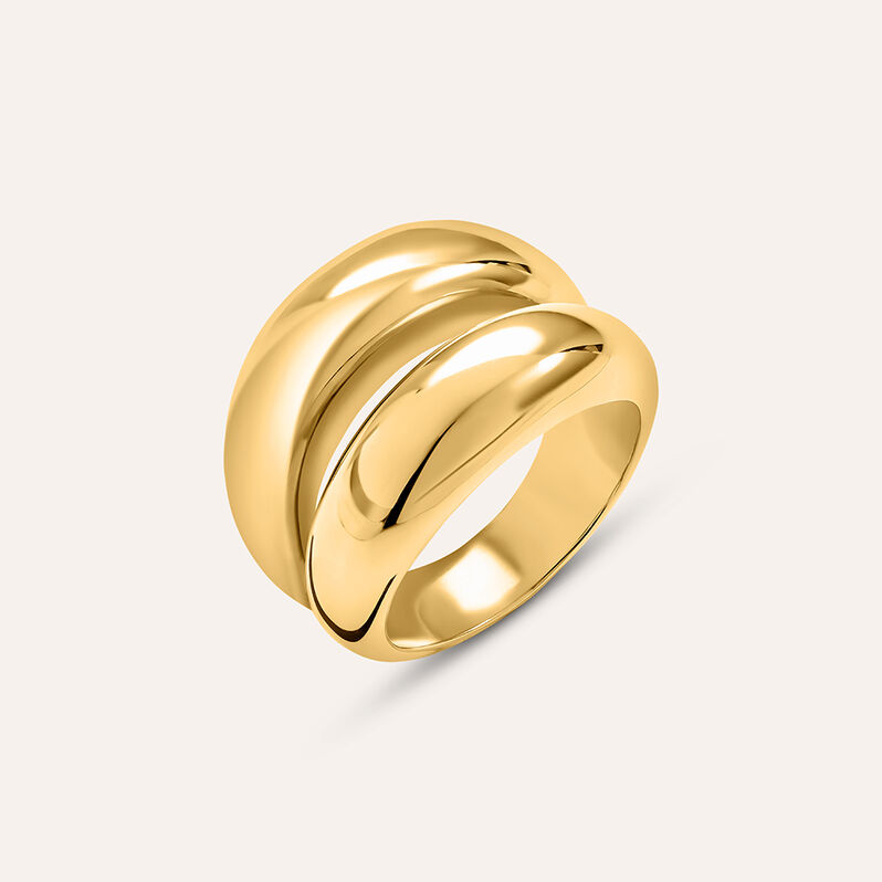 Anello Fascia Radiance Acciaio Dorato - Spannringe Damen | OROVIVO
