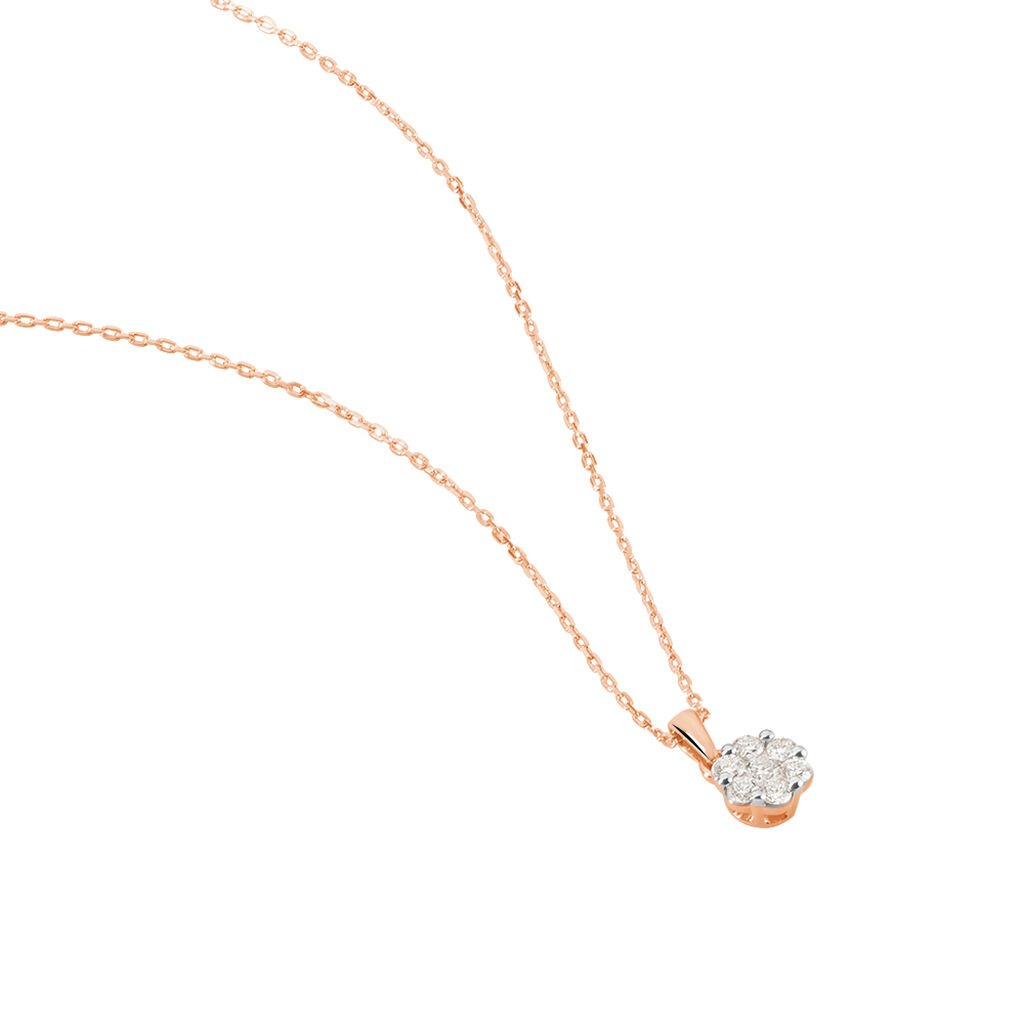 Damen Collier Rosegold 375 Diamant 0,21ct Merula - Halsketten Damen | OROVIVO