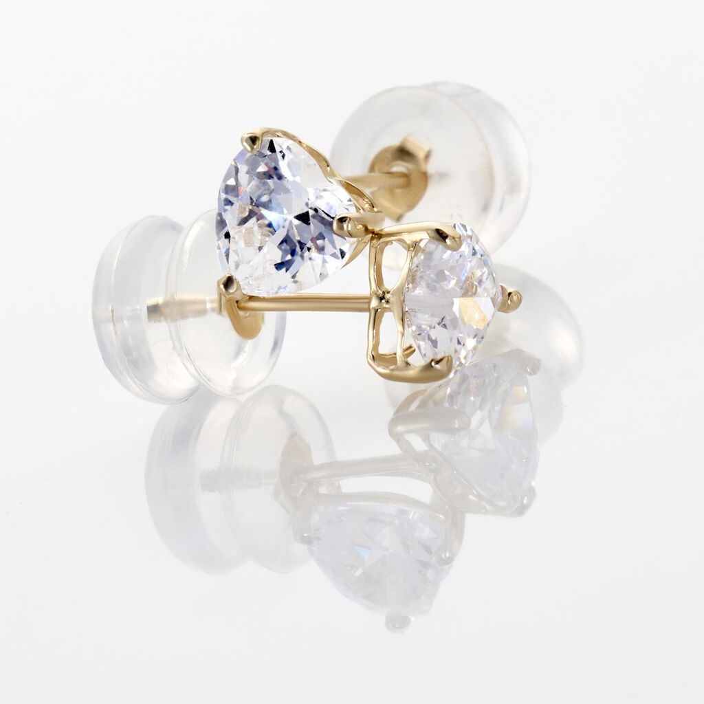 Damen Ohrstecker Gold 375 (9 Karat) Zirkonia Weiß 1,49 ct - Ohrstecker Damen | OROVIVO