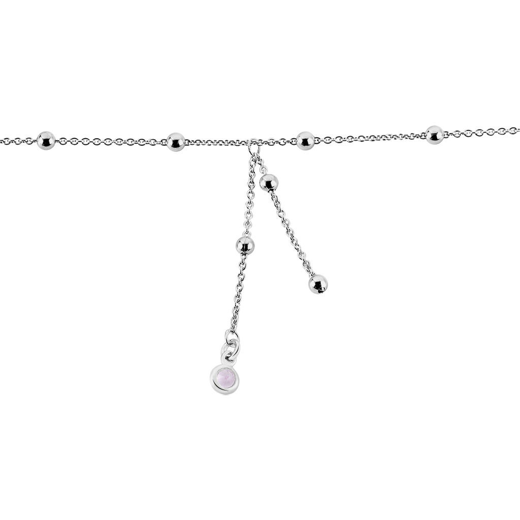 Damen Fußkettchen Silber 925 Rosa Zirkonia Kugeln - Fußketten Damen | OROVIVO