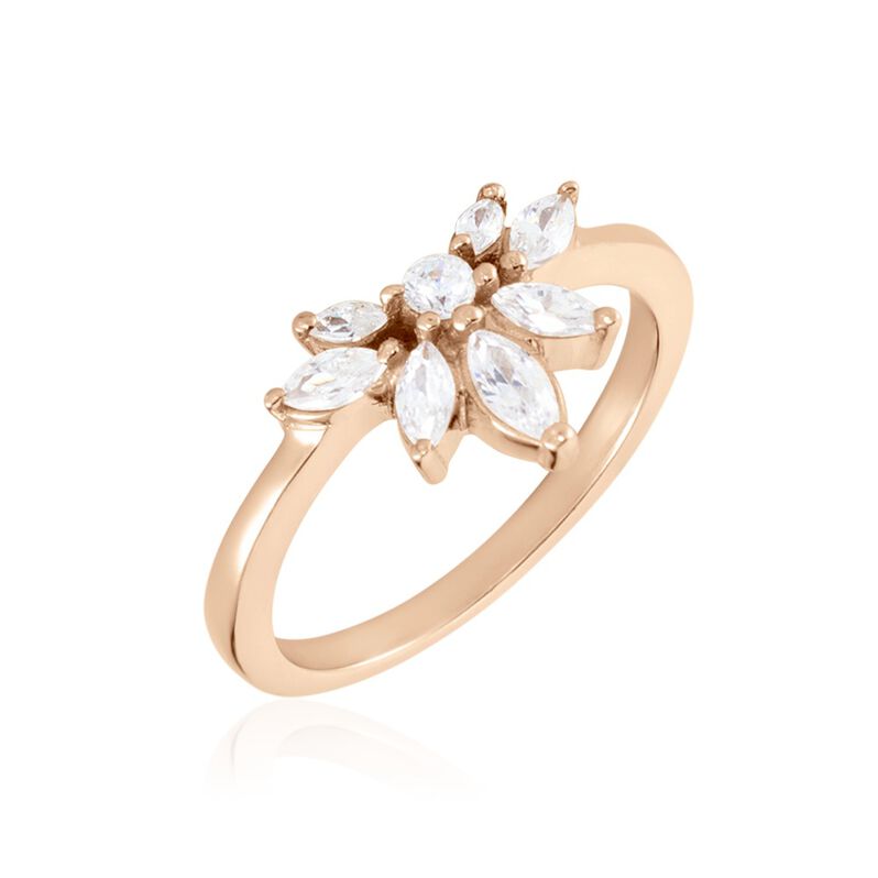 Bague Davena Argent Rose Oxyde De Zirconium - Spannringe Damen | OROVIVO