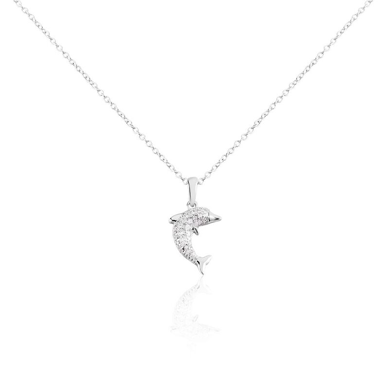 Kinder Collier Silber 925 Zirkonia Delfin Ines 1 1,15mm - Halsketten Kinder | OROVIVO