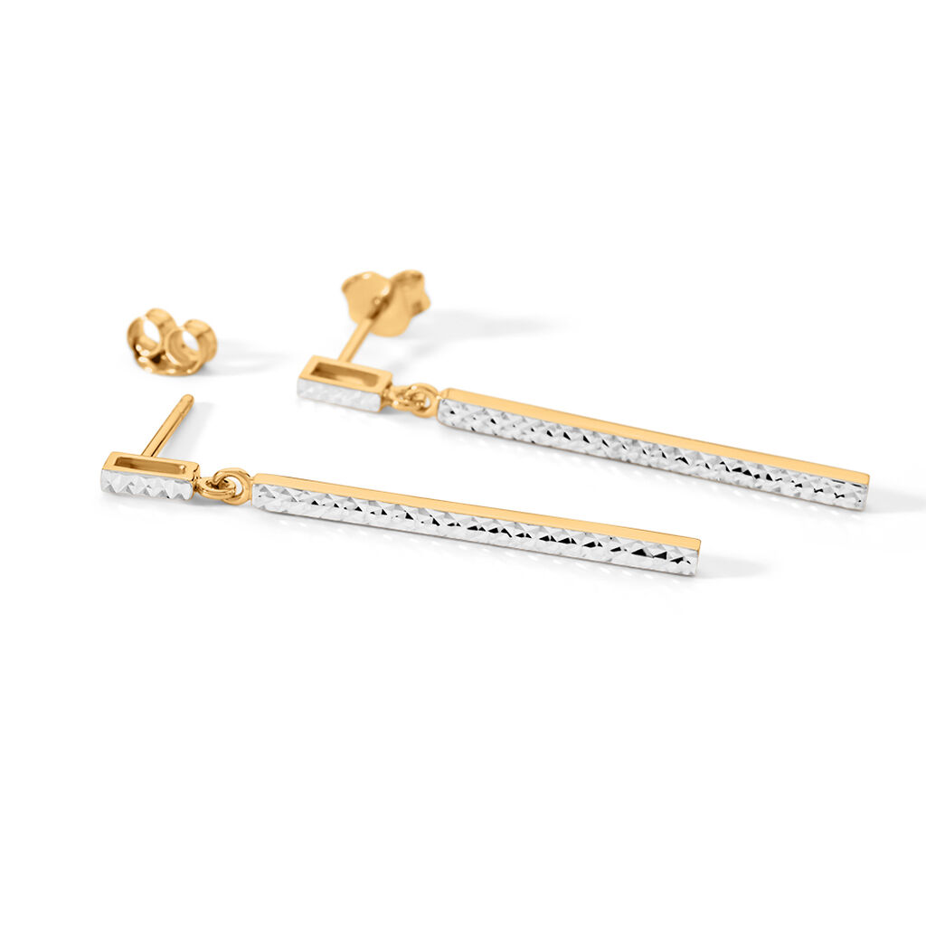 TRANG Damen Ohrringe Lang Gold 375 (9 Karat) B 2 mm