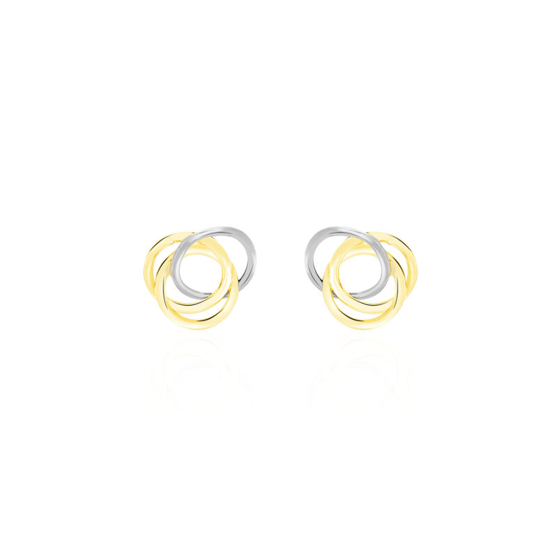 ILHAME KNOTEN 3 Damen Ohrstecker Gold Bicolor 375 (9 Karat) Kreis - Ohrstecker Damen | OROVIVO