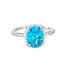 SKYLAR Damen Ring Silber 925 Zirkonia Blau 3,29 ct Rechteckig