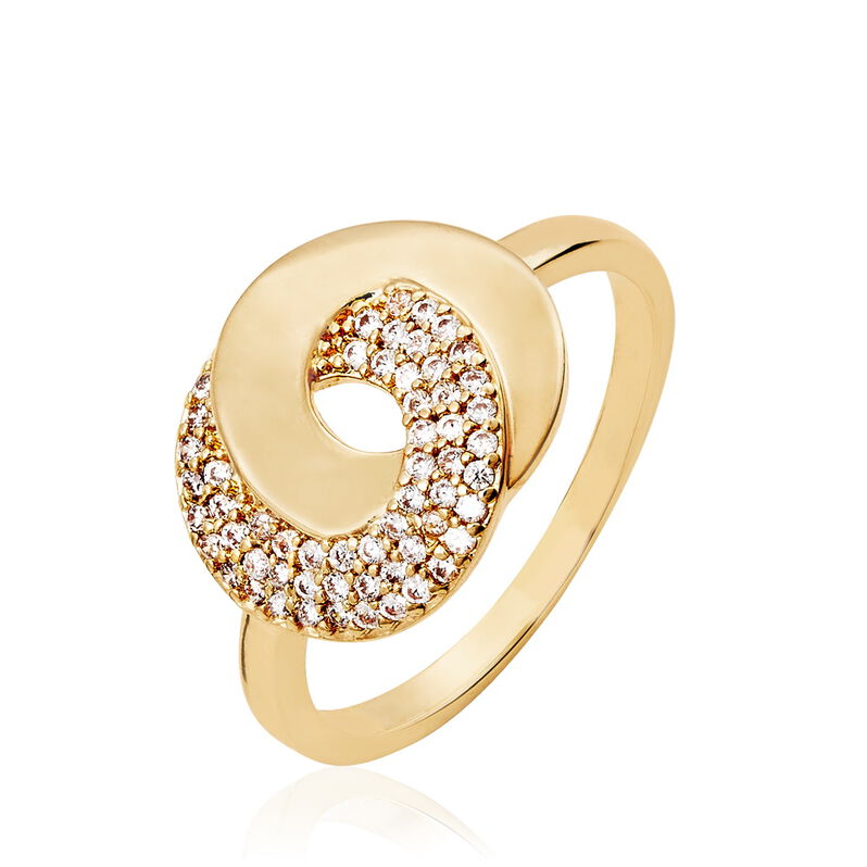 Bague Ismaella Plaque Or Jaune Oxyde De Zirconium - Spannringe Damen | OROVIVO