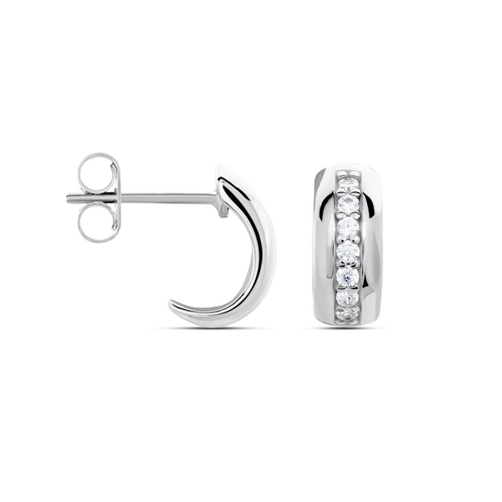 Damen Steckcreolen Silber 925 Zirkonia  - Creolen Damen | OROVIVO