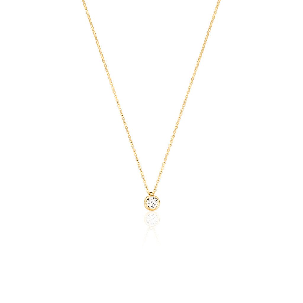 MOANA Damen Collier Gold 585 (14 Karat) Synthetischer Diamant Weiß 0,25 ct - Halsketten Damen | OROVIVO