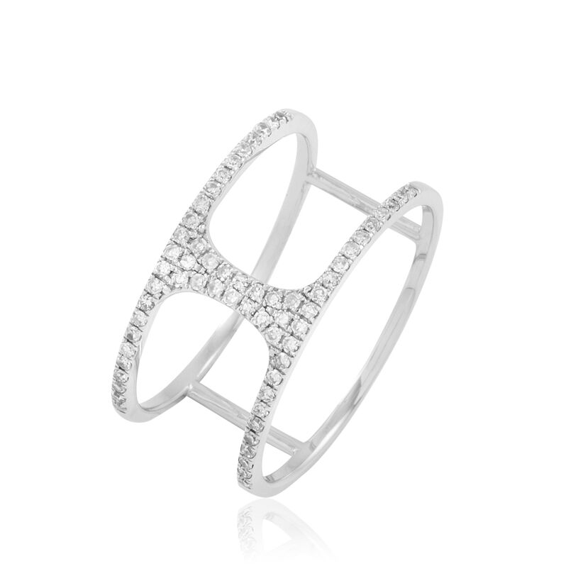 Bague Janette Or Blanc Diamant - Spannringe Damen | OROVIVO