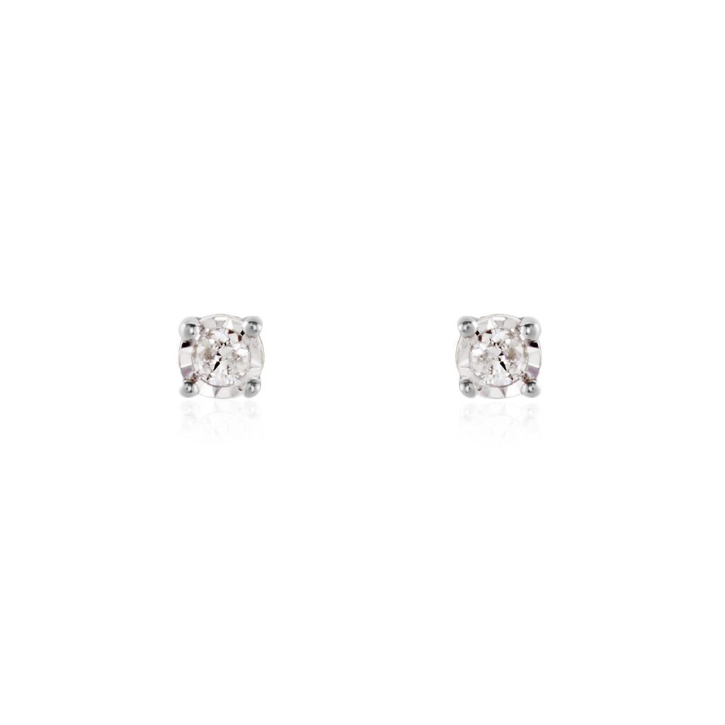 Damen Ohrstecker Weißgold 375 Diamant 0,1ct Lirik  - Ohrstecker Damen | OROVIVO