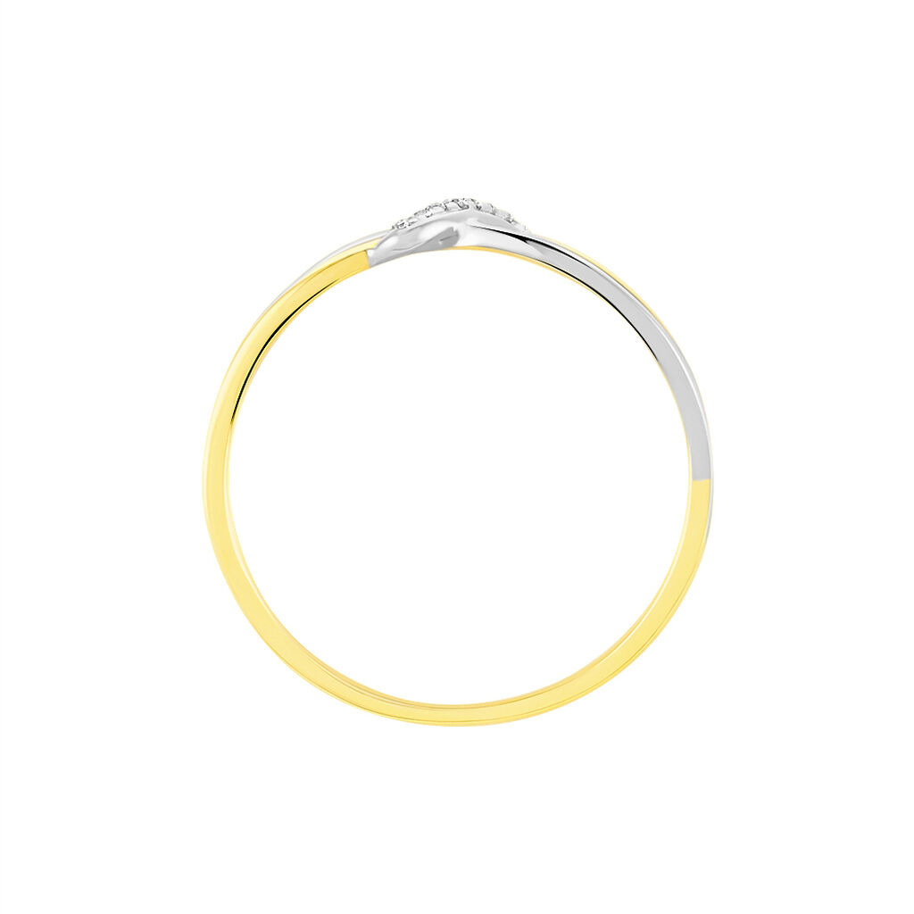Bague Or Bicolore Et Diamants Ana-paola - Spannringe Damen | OROVIVO