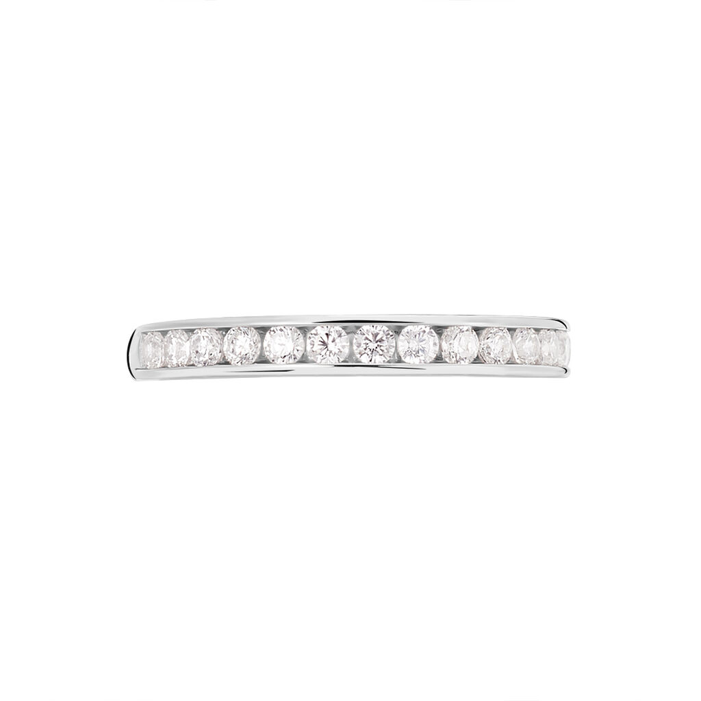 Damenring Weißgold 375 Zirkonia  - Eheringe mit Stein Damen | OROVIVO