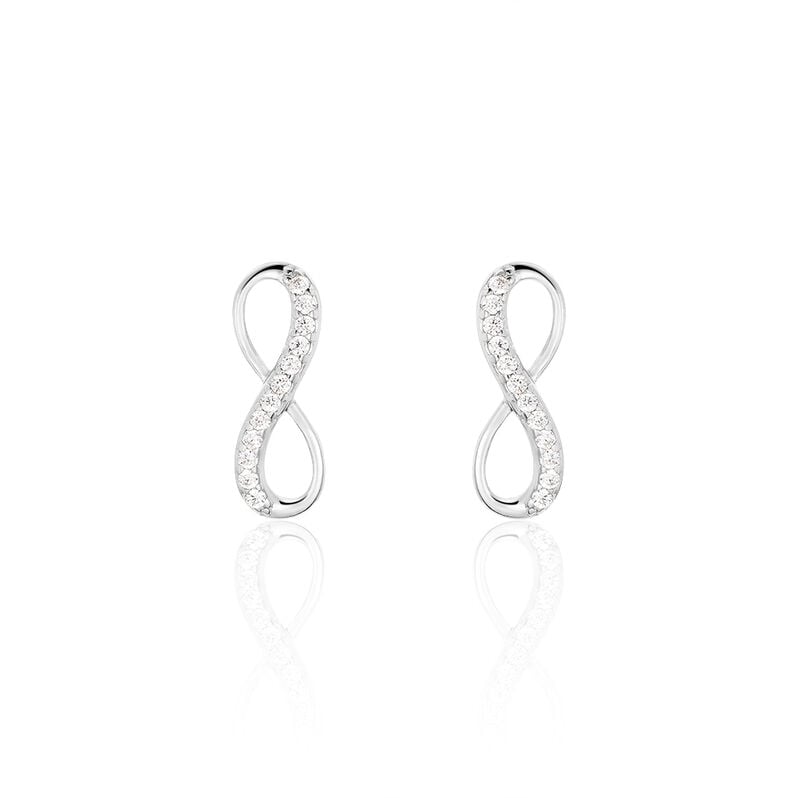 INFI INFINITY 1 Damen Ohrstecker Silber 925 Zirkonia Wei&szlig; Unendlichkeit - Ohrstecker Damen | OROVIVO