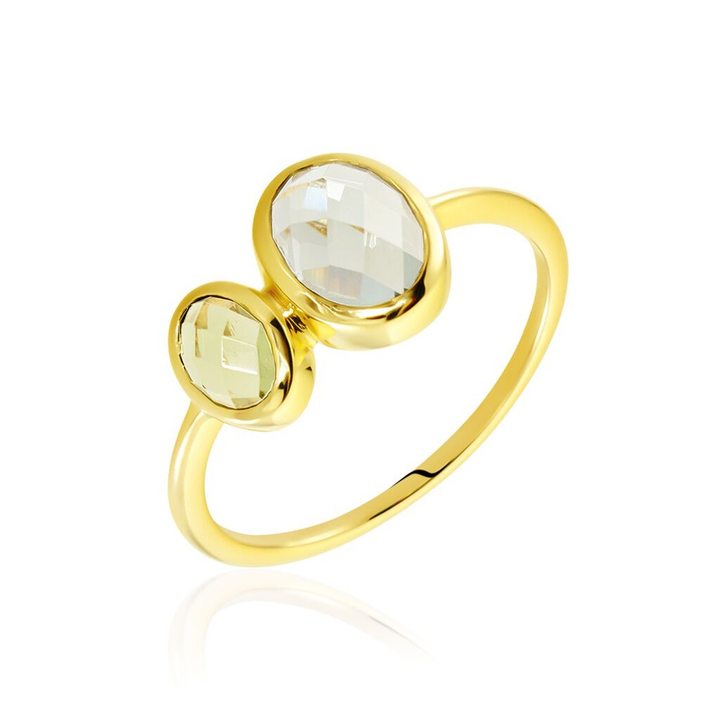 ZORNICA Damen Ring Silber vergoldet 925 Andere Steine Grün 1,15 ct, Ring mit Stein