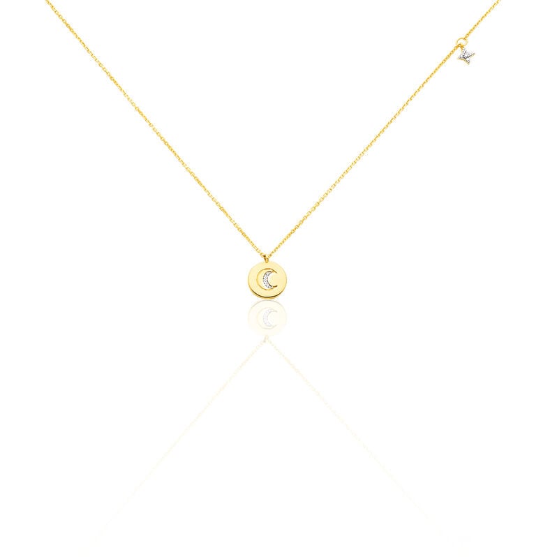 Collier Or Jaune Yamna Lune Oxydes - Spannringe Damen | OROVIVO