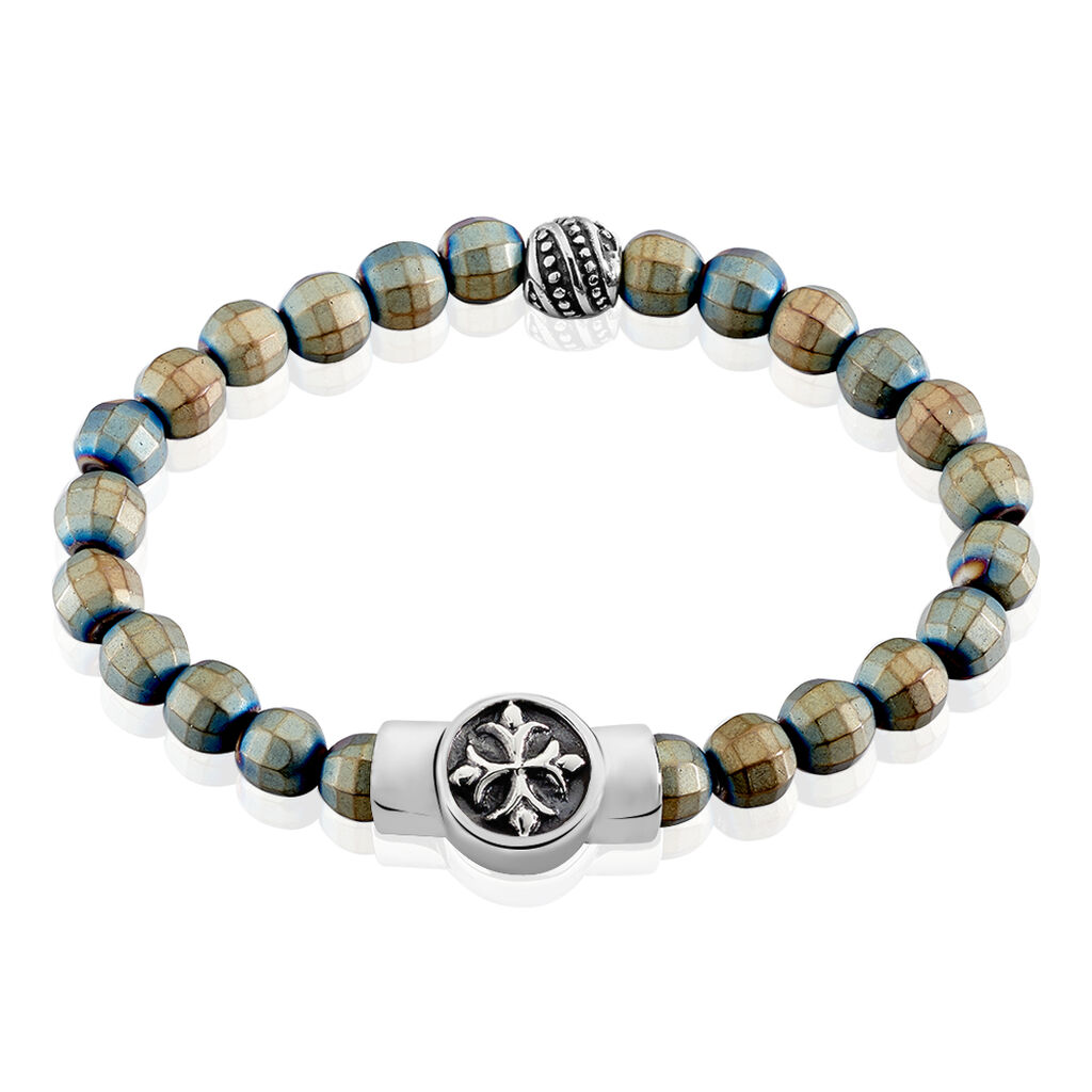 Bracelet Jourdan Homme Acier Hematite - Spannringe Herren | OROVIVO