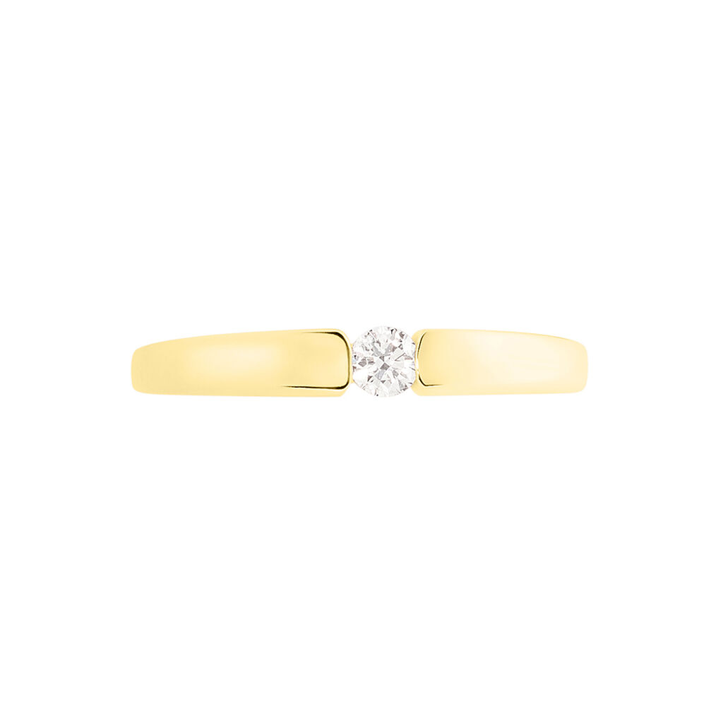 SANINA Damen Ring Gold 585 (14 Karat) Diamant Wei&szlig; 0,1 ct