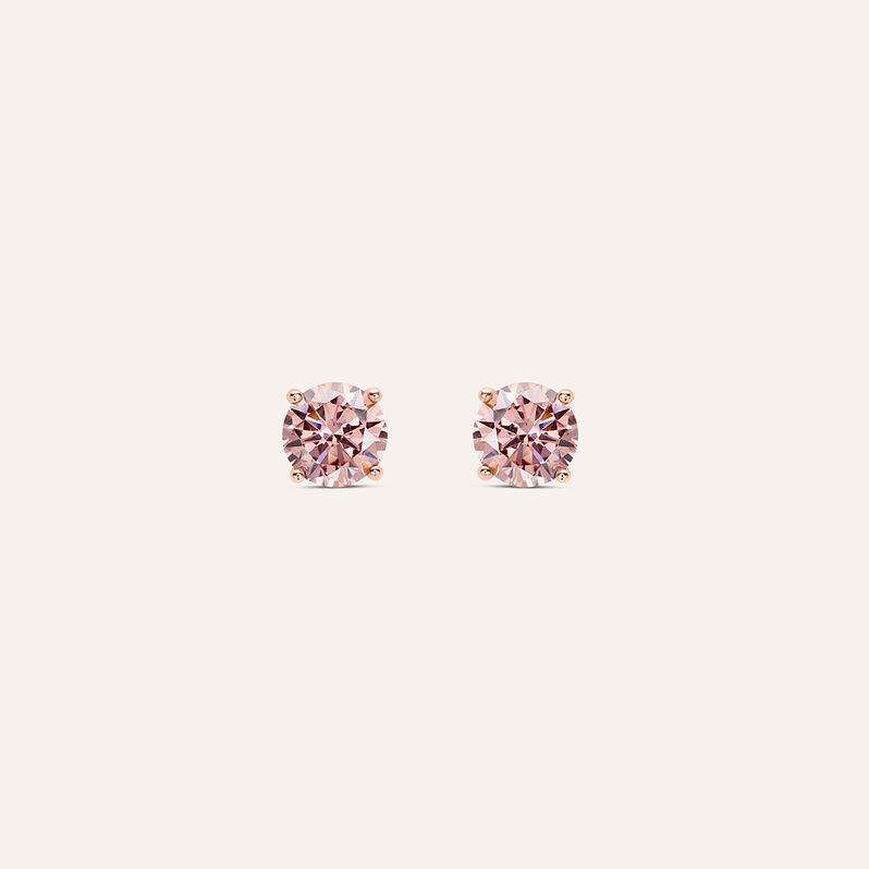 Orecchini Lobo Punto Luce Silver Rainbow Argento Rosato Cubic Zirconia - Spannringe Damen | OROVIVO