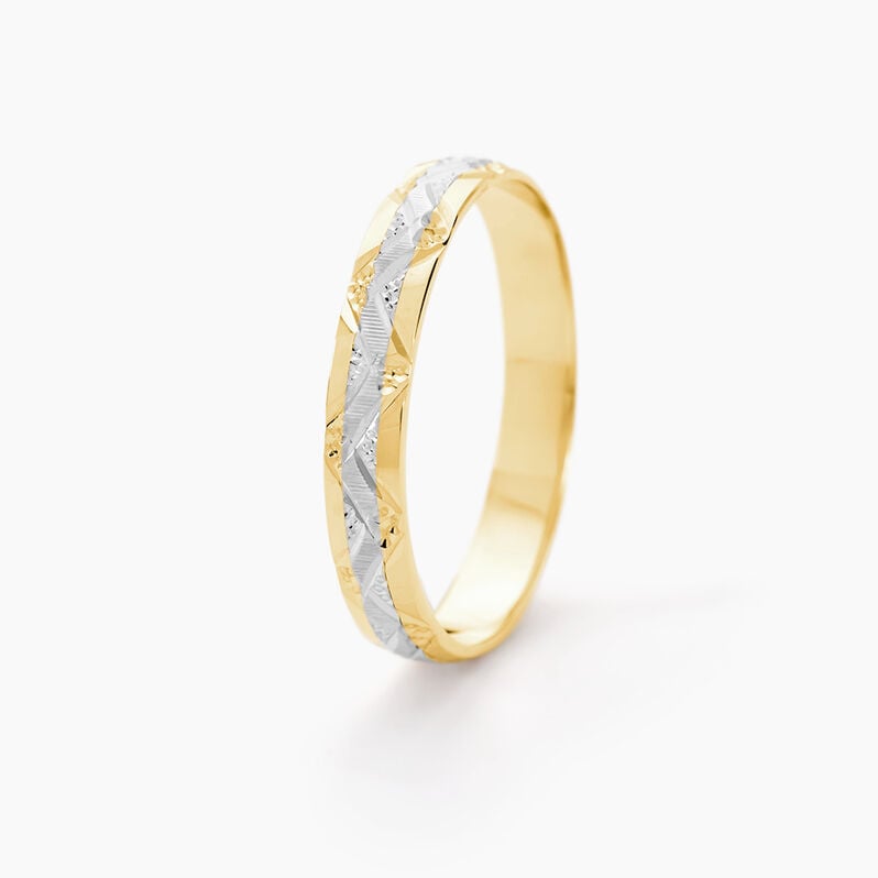 Alliance Clotilde Demi Jonc Classique Or Bicolore - Spannringe Unisex | OROVIVO