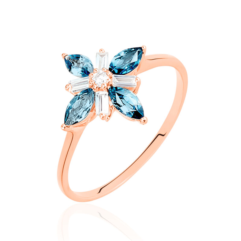 Bague Anabele Or Rose Fleur Topazes - Spannringe Damen | OROVIVO