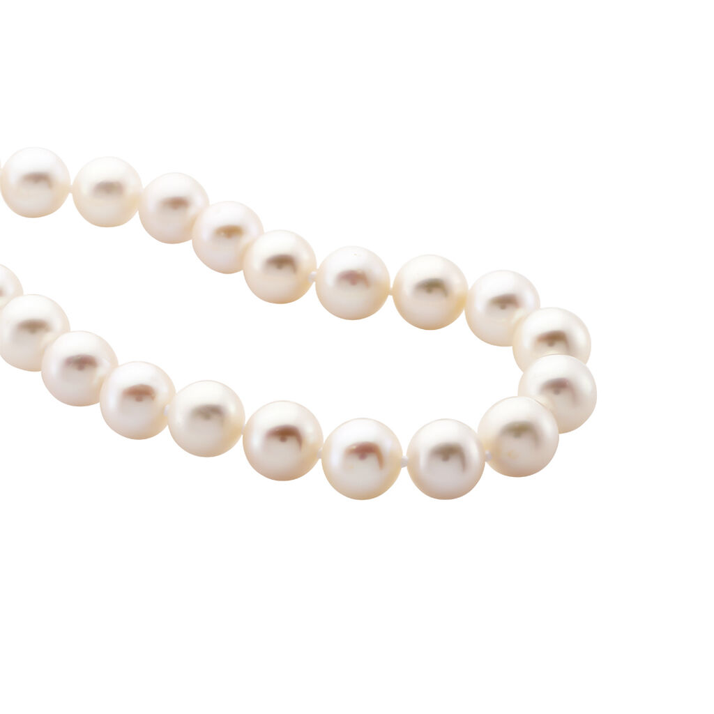 GRACE FRESHWATER Damen Kette Gold 585 (14 Karat) Zuchtperle Wei&szlig;