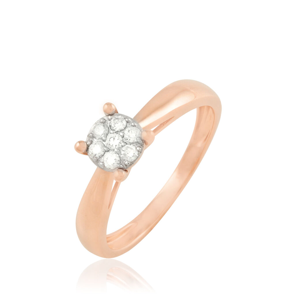 Bague Solitaire Collection Grace Or Rose Diamant - Spannringe Damen | OROVIVO