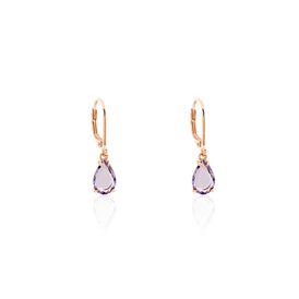 Damen Ohrhänger Silber 925 Rosé Vergoldet Amethyst - Ohrhänger Damen | OROVIVO