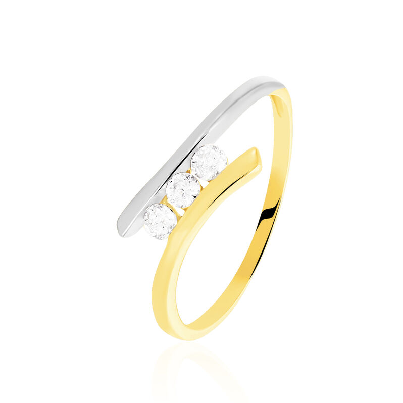 Bague Ashmitha Or Bicolore Oxyde De Zirconium - Spannringe Damen | OROVIVO