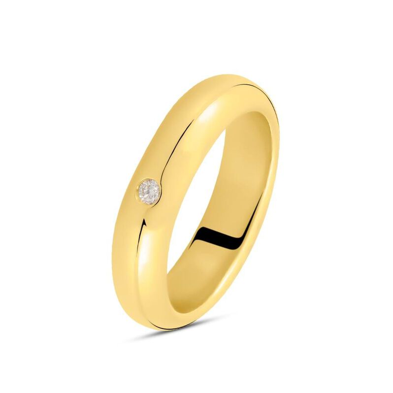 Fede Classica Leggera 5 mm Oro Giallo Diamante - Spannringe Unisex | OROVIVO