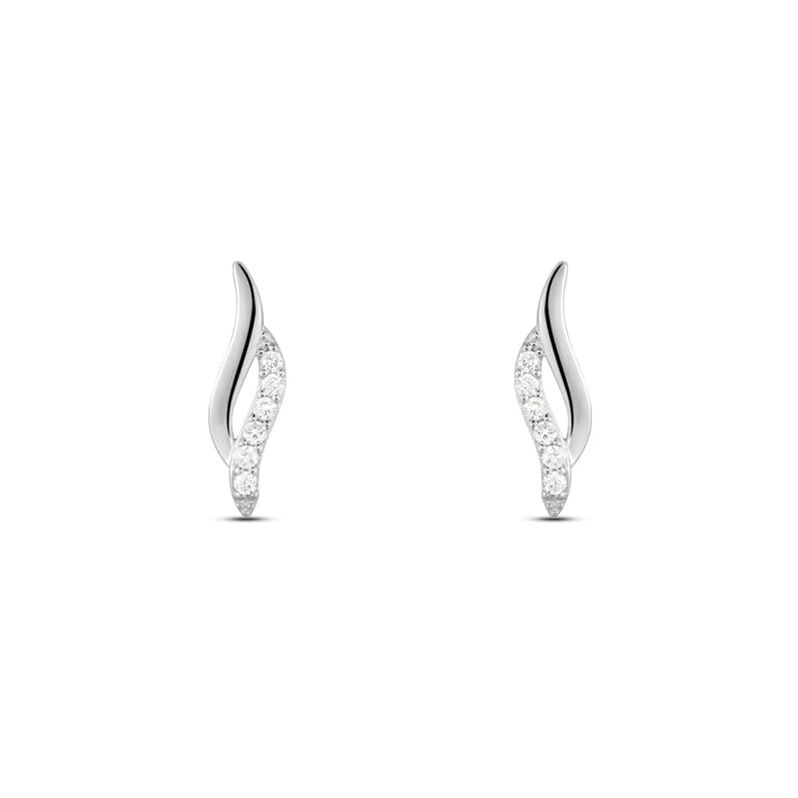 Orecchini Pendenti Claire Oro Bianco Cubic Zirconia - Spannringe Damen | OROVIVO