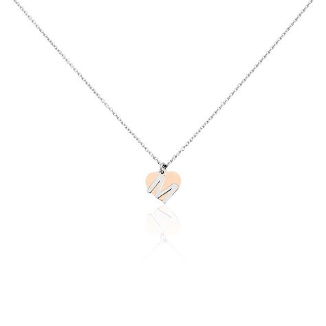 Damen Halskette Silber 925 Bicolor Buchstabe M - Halsketten Damen | OROVIVO