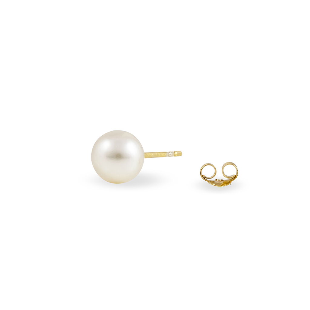 Boucles D'oreilles Puces Modeste Or Jaune Perle De Culture - Spannringe Damen | OROVIVO