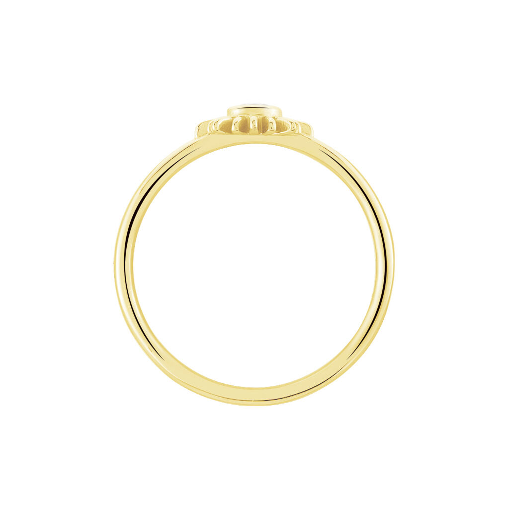 Damen Ring Silber vergoldet 925 Zirkonia Sonne Sun  - Solitärringe Damen | OROVIVO